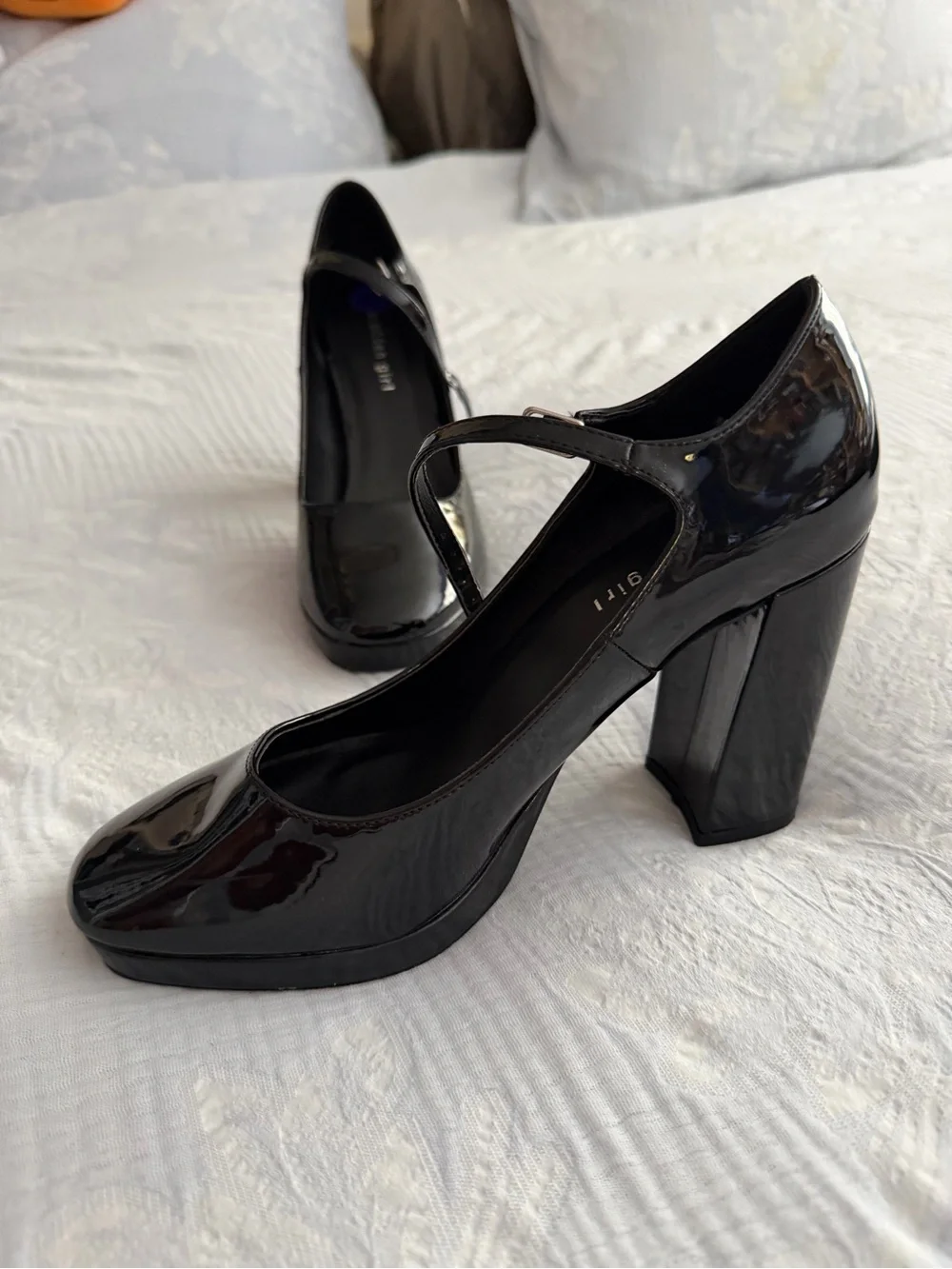 Madden Girl Black Patent Platform Mary Jane Pumps